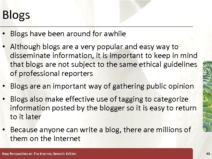 Blogs XP • Blogs have been around for awhile • Although blogs are a