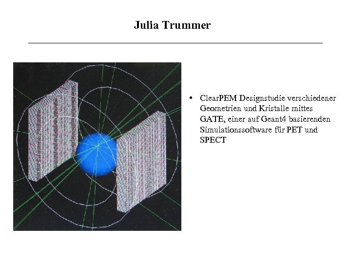 Julia Trummer • Clear. PEM Designstudie verschiedener Geometrien und Kristalle mittes GATE, einer auf
