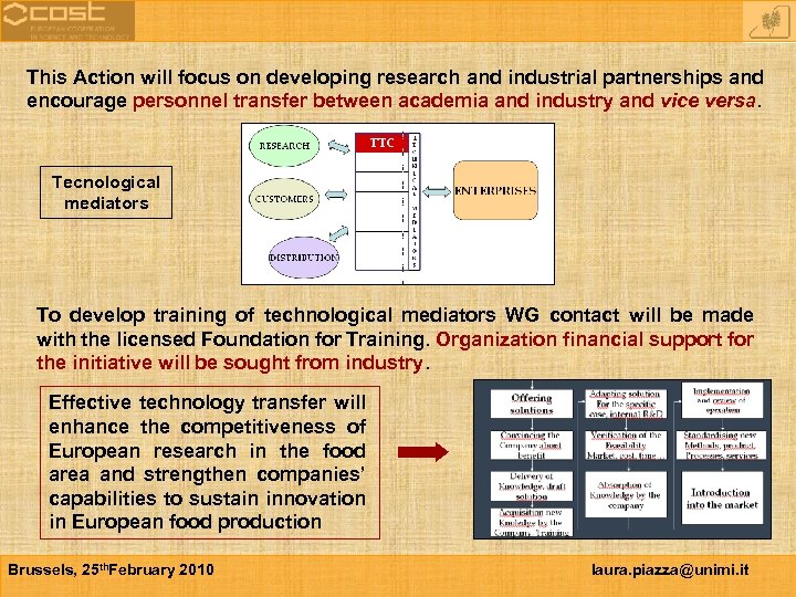 This Action will focus on developing research and industrial partnerships and encourage personnel transfer