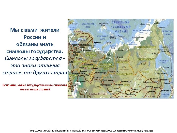 Мы с вами жители России и обязаны знать символы государства. Символы государства - это