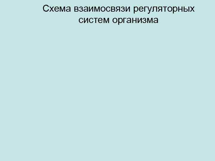 Схема взаимосвязи регуляторных систем организма 