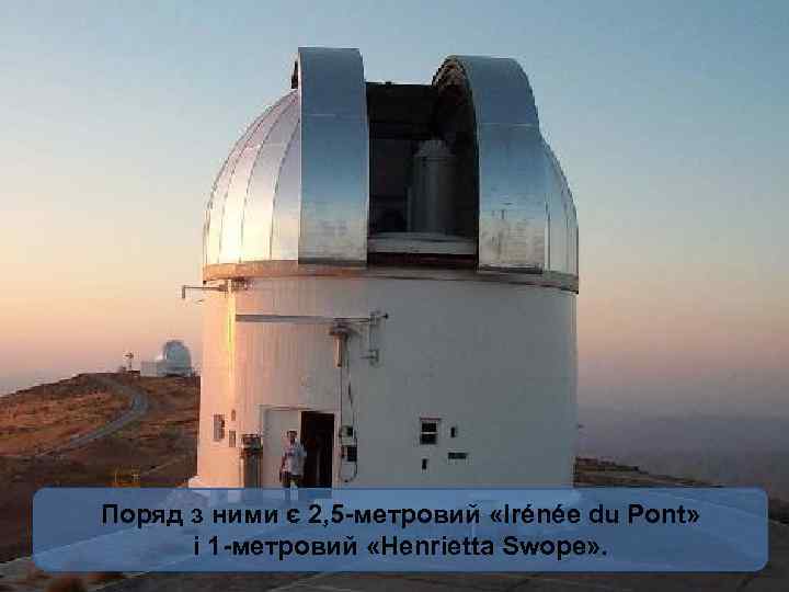 Поряд з ними є 2, 5 -метровий «Irénée du Pont» і 1 -метровий «Henrietta