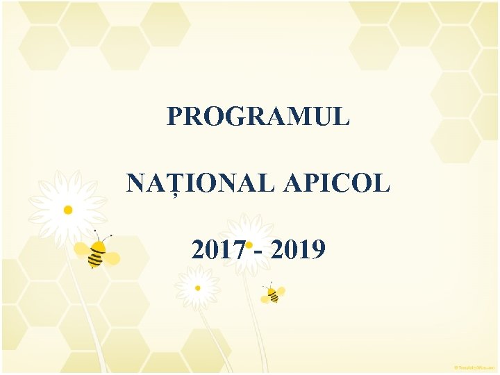 PROGRAMUL NAȚIONAL APICOL 2017 - 2019 