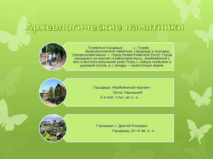 Археологические памятники Гочевское городище с. Гочево Археологический памятник, городище и курганы, (предположительно — город