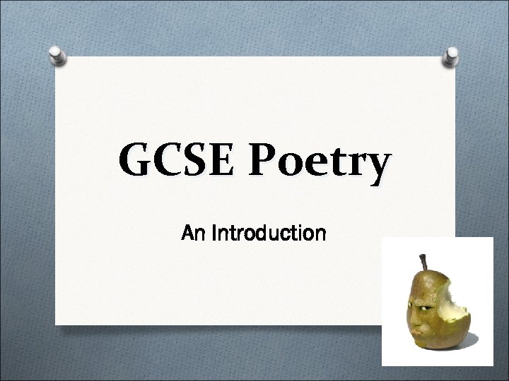 GCSE Poetry An Introduction 