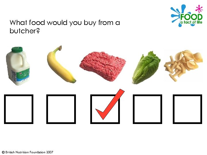 What food would you buy from a butcher? © British Nutrition Foundation 2007 