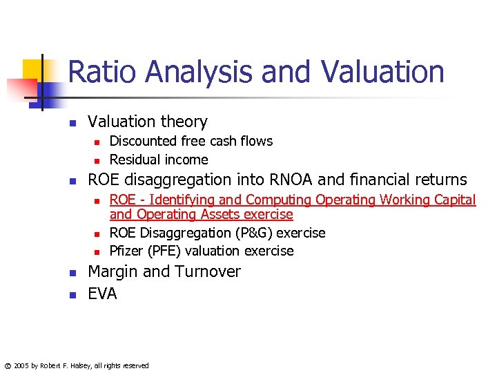 Ratio Analysis And Valuation N Valuation Theory N