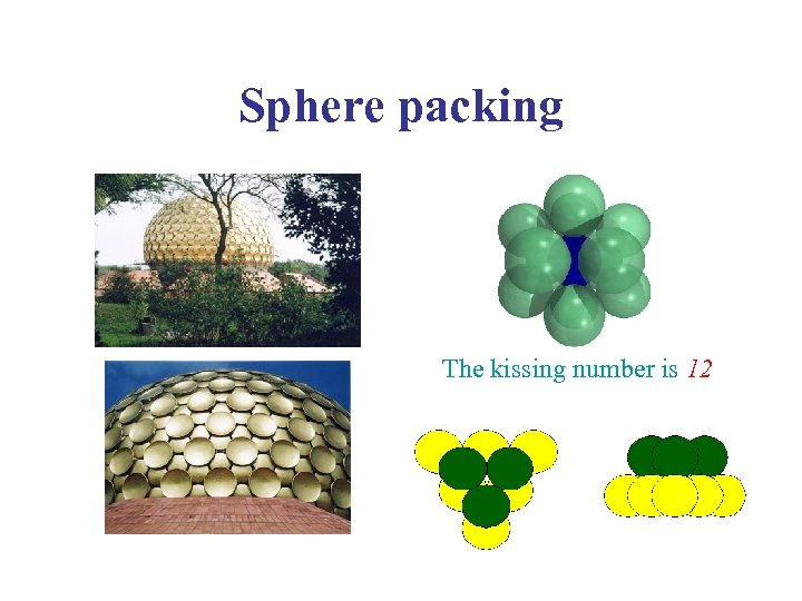 Sphere packing The kissing number is 12 