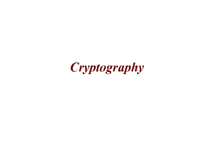 Cryptography 