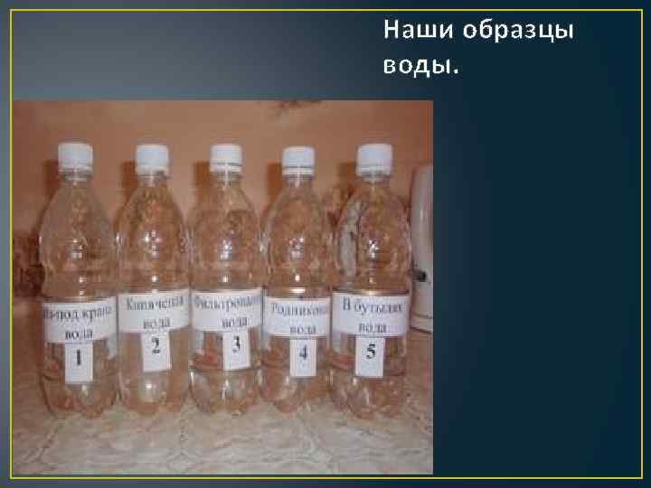 Наши образцы воды. 