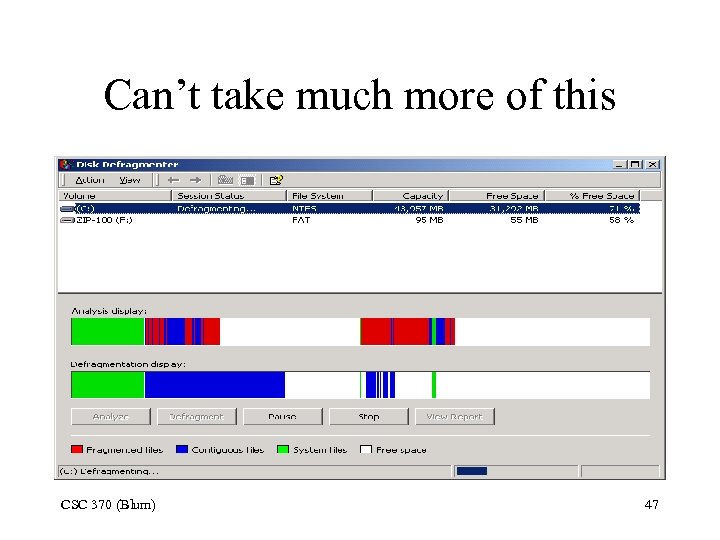Can’t take much more of this CSC 370 (Blum) 47 