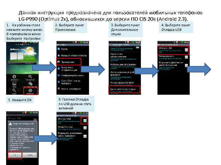 Данная инструкция предназначена для пользователей мобильных телефонов LG-P 990 (Optimus 2 x), обновившихся до