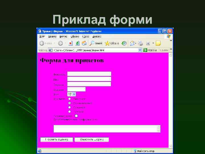 Приклад форми 