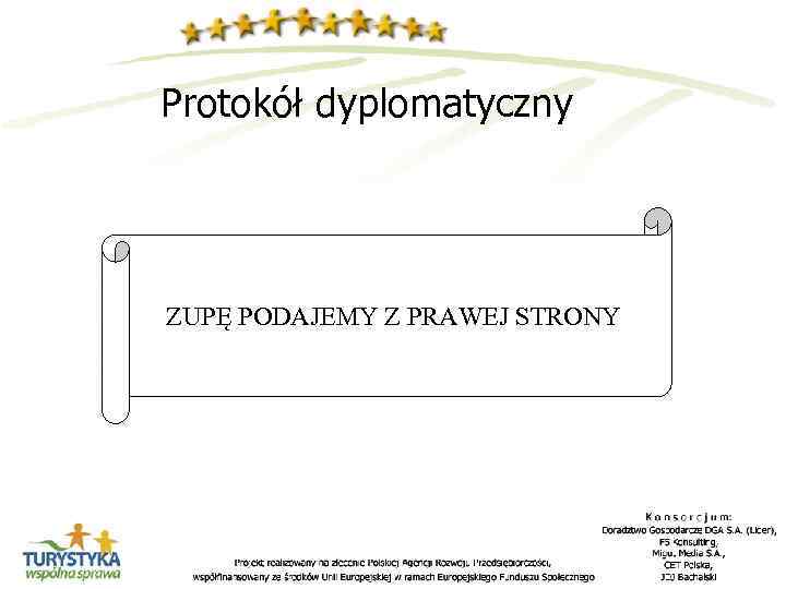 Protokół dyplomatyczny ZUPĘ PODAJEMY Z PRAWEJ STRONY 