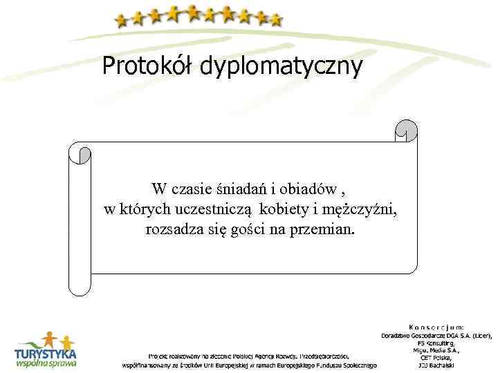 Protokół dyplomatyczny W czasie śniadań i obiadów , w których uczestniczą kobiety i mężczyźni,