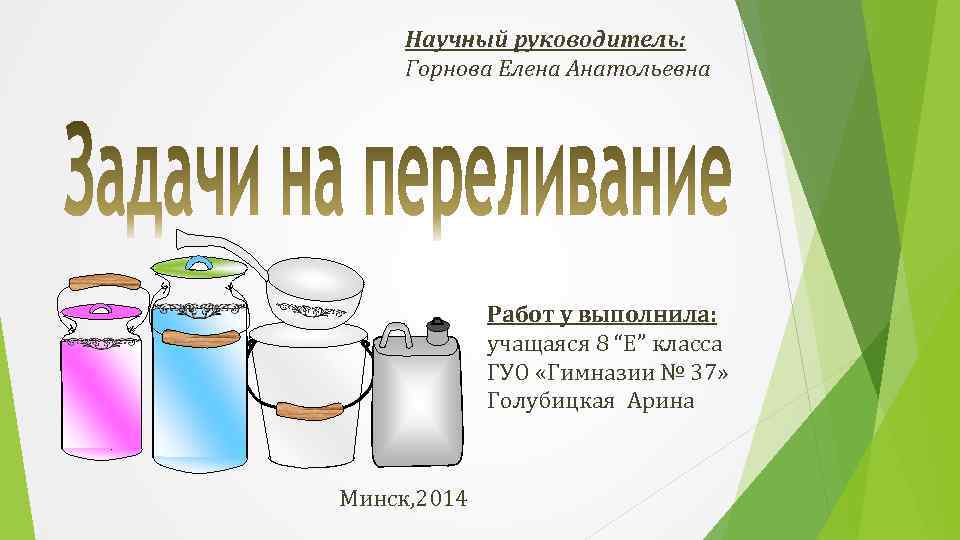 Научный руководитель: Горнова Елена Анатольевна Работ у выполнила: учащаяся 8 “E” класса ГУО «Гимназии