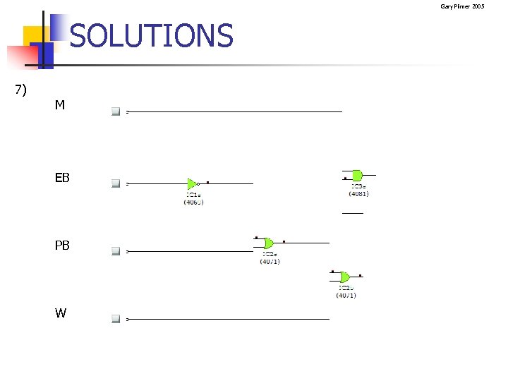 Gary Plimer 2005 SOLUTIONS 7) M EB PB W 