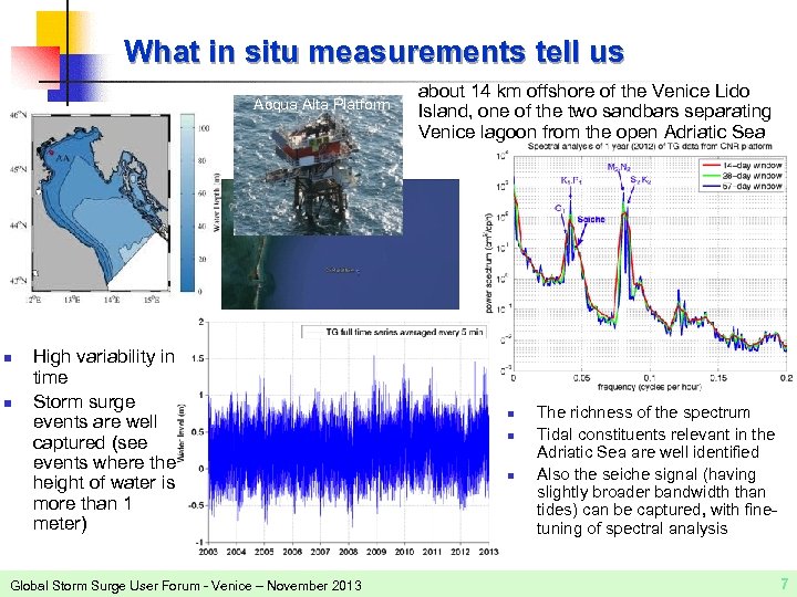 What in situ measurements tell us Acqua Alta Platform n n High variability in