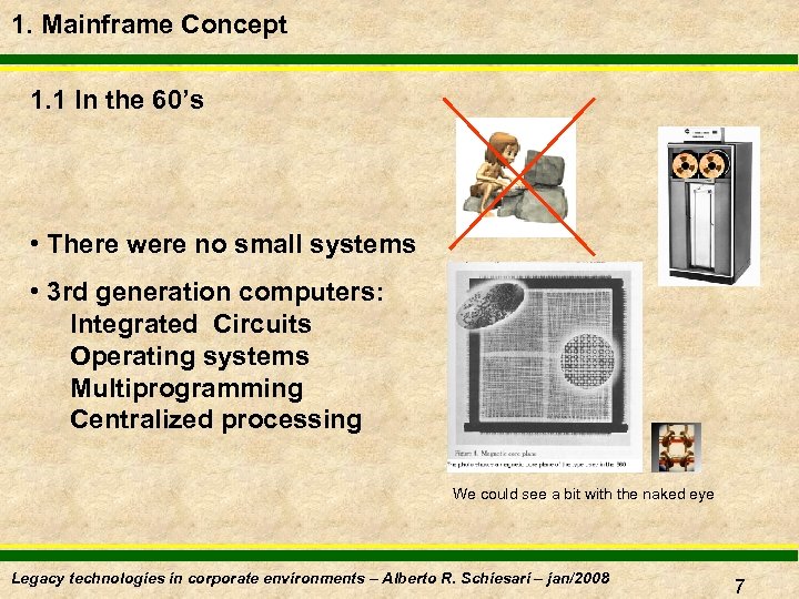 1. Mainframe Concept 1. 1 In the 60’s • There were no small systems