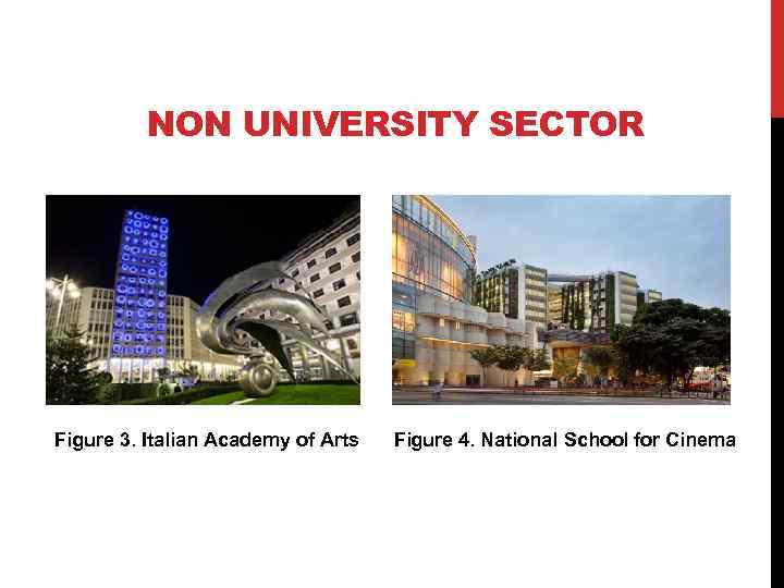 NON UNIVERSITY SECTOR Figure 3. Italian Academy of Arts Figure 4. National School for