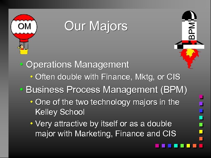 Our Majors h Operations h Often Management double with Finance, Mktg, or CIS h