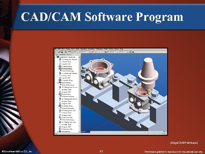 CAD/CAM Software Program (Edge. CAM/Pathtrace) © Goodheart-Willcox Co. , Inc. 41 Permission granted to