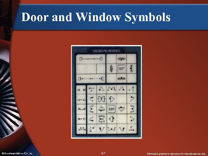 Door and Window Symbols © Goodheart-Willcox Co. , Inc. 47 Permission granted to reproduce