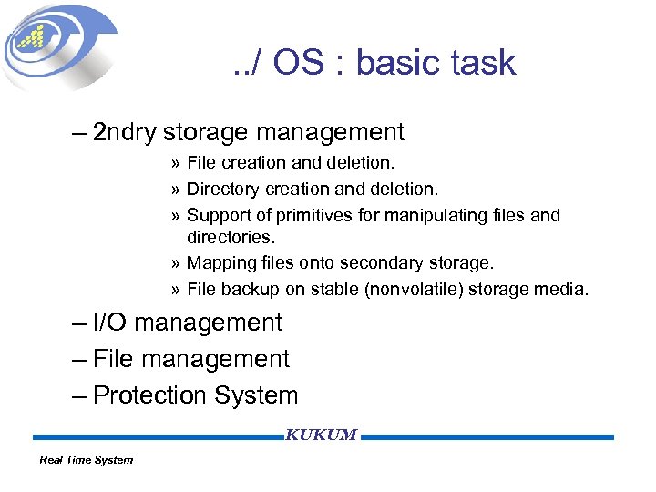 . . / OS : basic task – 2 ndry storage management » File