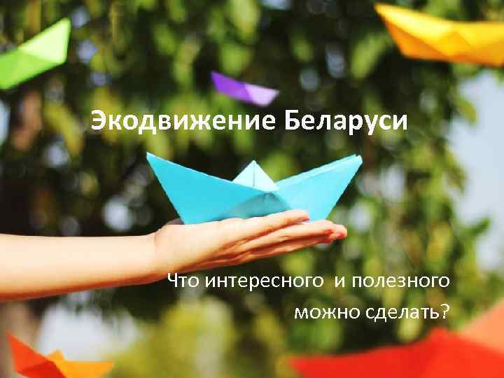 Экодвижение Беларуси Что интересного и полезного можно сделать? 