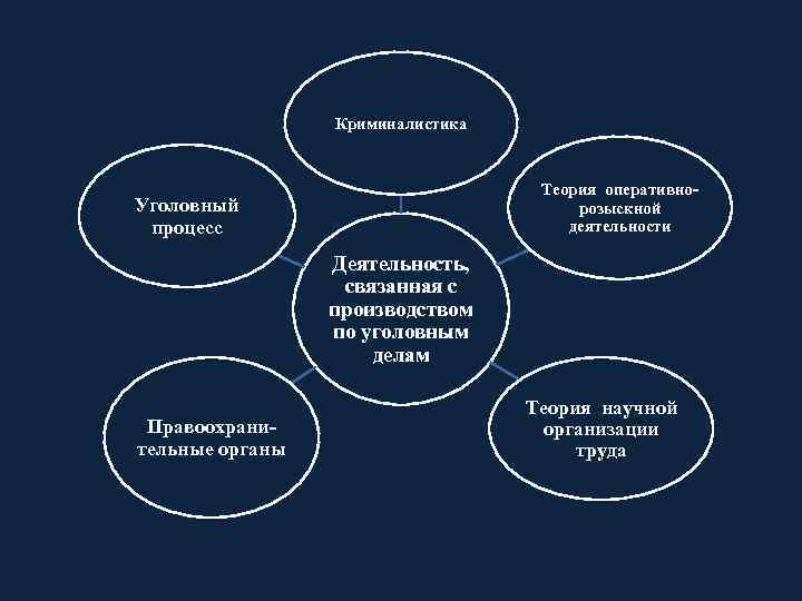 Криминалистика Теория оперативнорозыскной деятельности Уголовный процесс Деятельность, связанная с производством по уголовным делам Правоохранительные