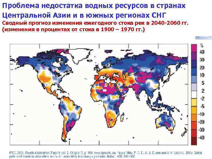 Проблема недостатка водных ресурсов в странах Центральной Азии и в южных регионах СНГ Сводный
