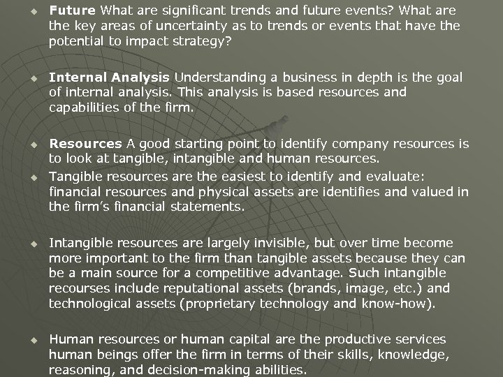 u u u Future What are significant trends and future events? What are the