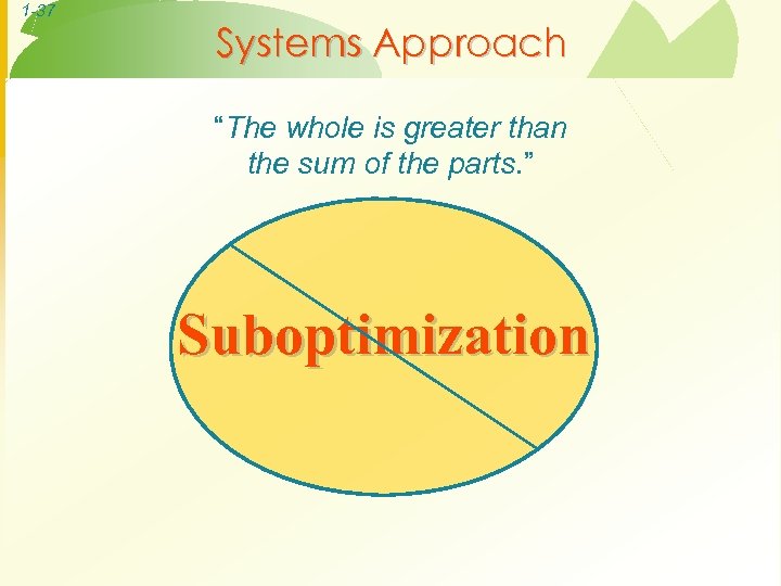 1 -37 Systems Approach “The whole is greater than the sum of the parts.