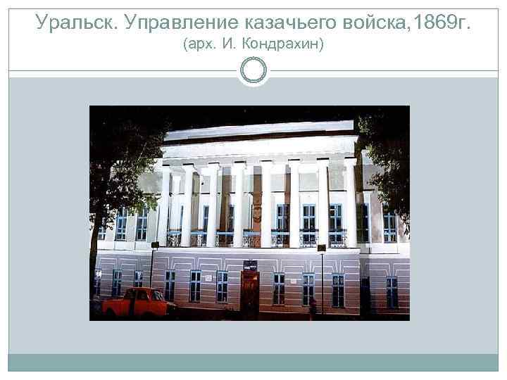 Уральск. Управление казачьего войска, 1869 г. (арх. И. Кондрахин) 