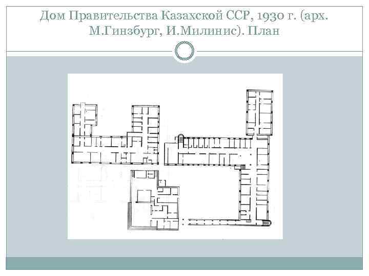 Дом Правительства Казахской ССР, 1930 г. (арх. М. Гинзбург, И. Милинис). План 