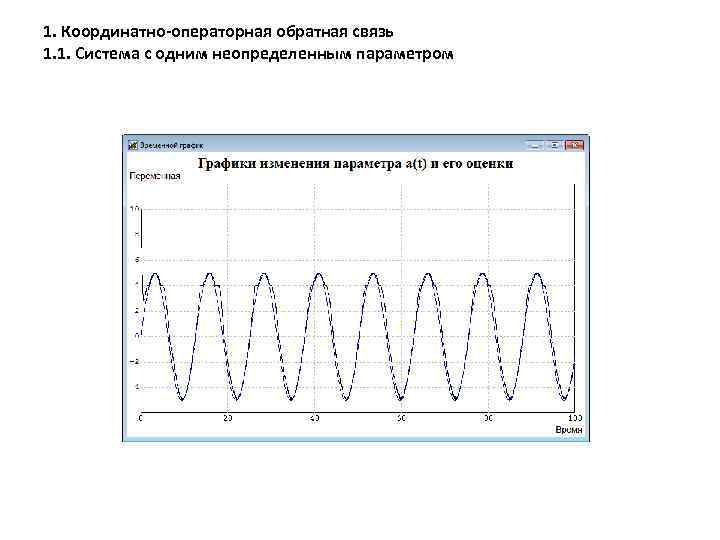 1. Координатно-операторная обратная связь 1. 1. Система с одним неопределенным параметром 