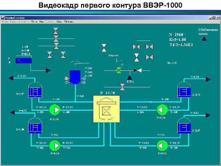 Видеокадр первого контура ВВЭР-1000 