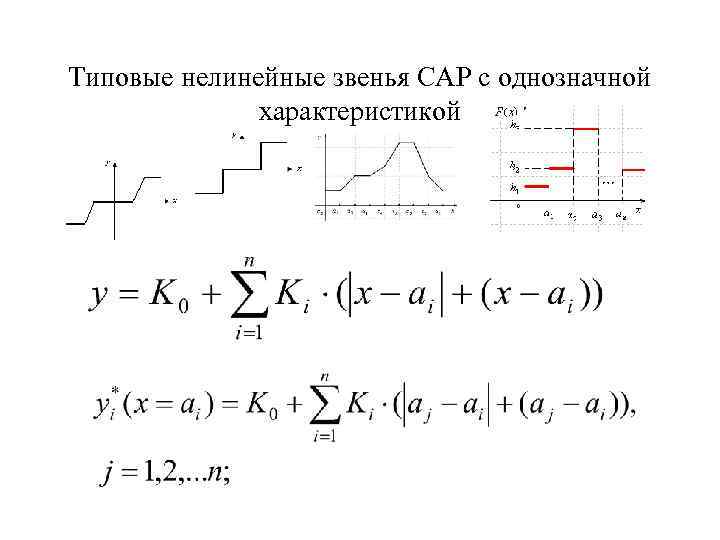 Типовые нелинейные звенья САР с однозначной характеристикой 