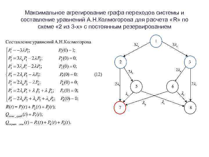Максимальное агрегирование графа переходов системы и составление уравнений А. Н. Колмогорова для расчета «R»