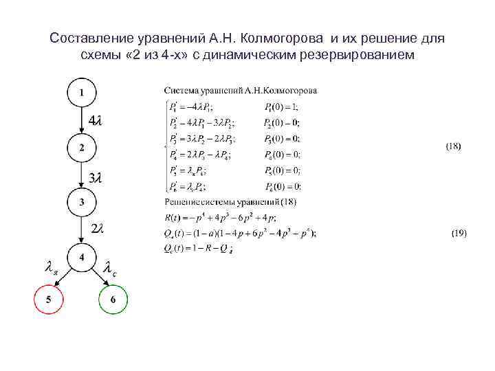 Составление уравнений А. Н. Колмогорова и их решение для схемы « 2 из 4