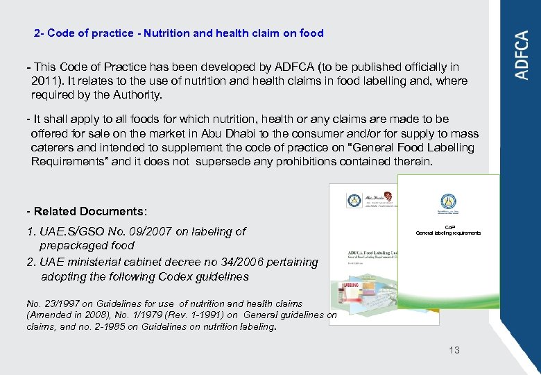  2 - Code of practice - Nutrition and health claim on food -