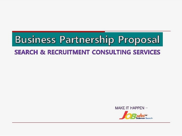 Business Partnership Proposal 