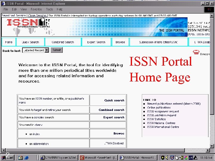 ISSN Portal Home Page 2 