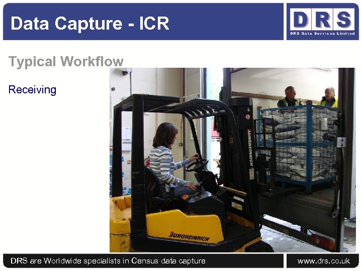 Data Capture - ICR Typical Workflow Receiving DRS are Worldwide specialists in Census data