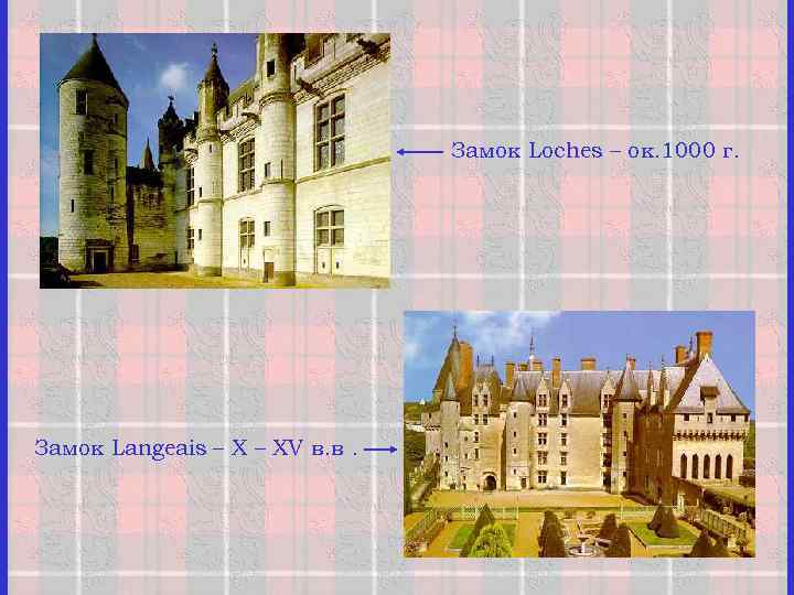 Замок Loches – ок. 1000 г. Замок Langeais – XV в. в. 