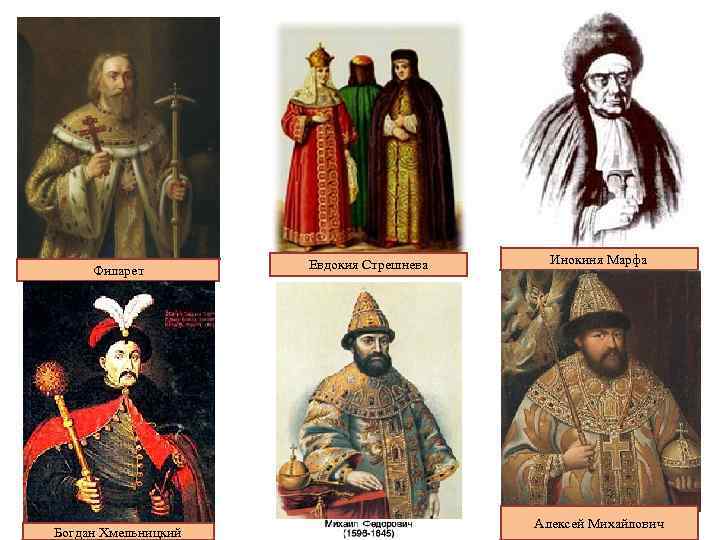 Филарет Богдан Хмельницкий Евдокия Стрешнева Инокиня Марфа Алексей Михайлович 