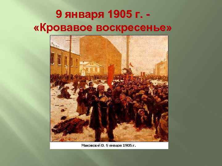 9 января 1905 г. «Кровавое воскресенье» 