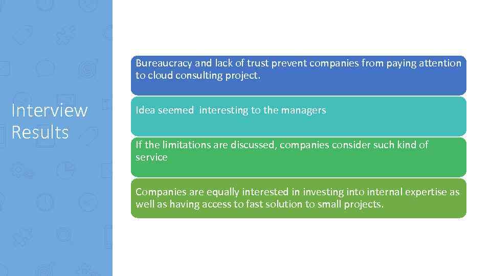 Bureaucracy and lack of trust prevent companies from paying attention to cloud consulting project.