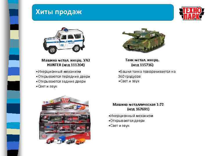 Хиты продаж Машина метал. инерц. УАЗ HUNTER (код 111204) • Инерционный механизм • Открываются