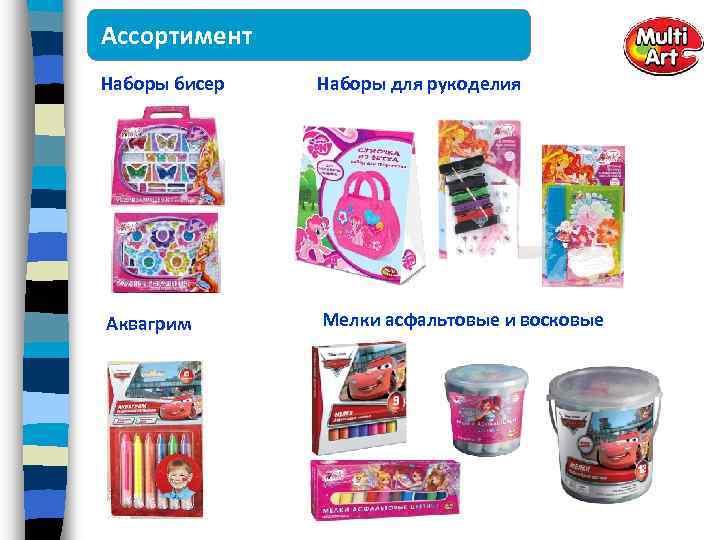 Ассортимент Наборы для рукоделия Наборы бисер Наборы для рукоделия Аквагрим Мелки асфальтовые и восковые